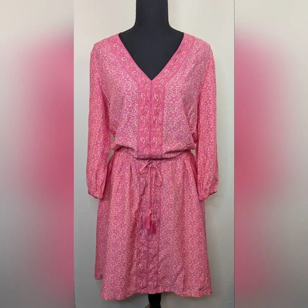 Vineyard Vines Silk Coastal Cowgirl Barbiecore Feminine Countryside Dress 6